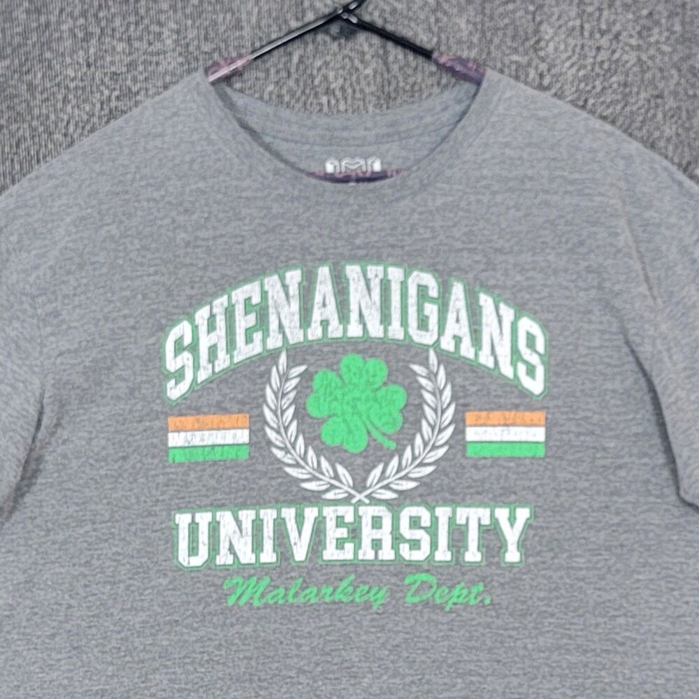 Shenanigans University T-Shirt Mens XXL Gray Malarkey Dept. St. Patrick's Day